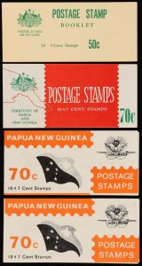 PAPUA NEW GUINEA 1970-73 Booklets with Shells,Constitution,Telecom. MNH **.