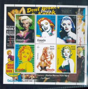 MARLYN MONROE Souvenir Sheet MNH (Unauthorized) 1999 Somalia - E11