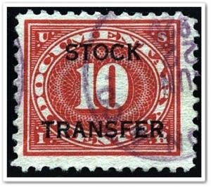 RD5 10¢ Stock Transfer Stamp (1918-22) Used