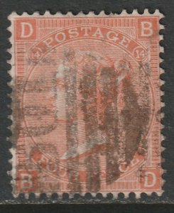 Great Britain 1865 Sc 43 Egypt A18 used BO1 Alexandria cancel