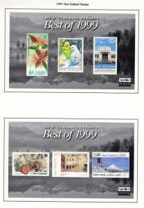 NEW ZEALAND THE BEST OF 1999 3 DIFFERENT S/SHEETS MLH