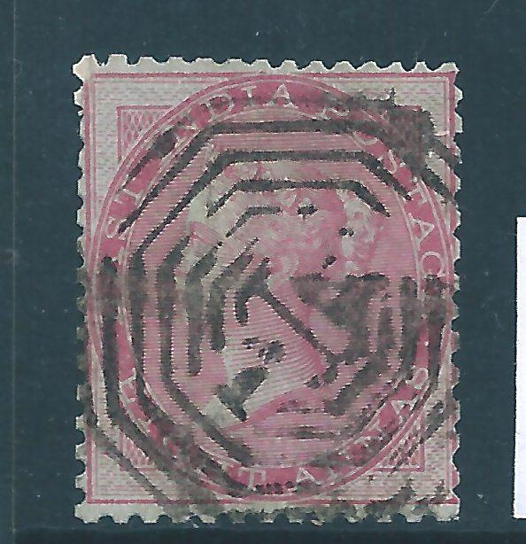 BRITISH INDIA : V001 - 1855 used 8 a. rose : blue paper