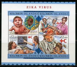 SOLOMON ISLANDS  2016 ZIKA VIRUS RED CROSS RED CRESCENT  SHEET  MINT NH