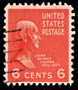 US 811 Used No Gum VG 6 Cent John Quincey Adams