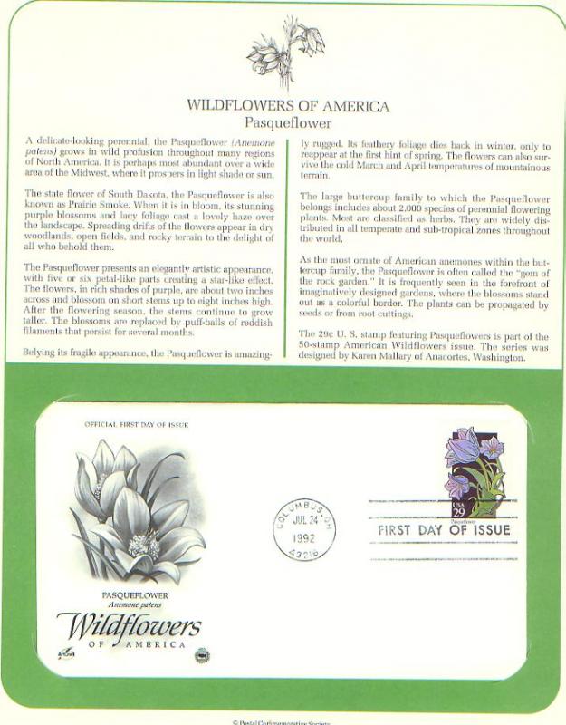 Flower-Pasqueflower, FDC's (USHFDC2676)