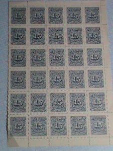 ​EL-SALVADOR-1897-SC#J30 OVER 100 YEARS OLD POSTAGE DUE-MNH HALF SHEET-VF