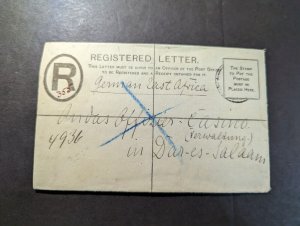 1904 Registered British East Africa Cover Mombasa Kenya to Dar Es Salaam