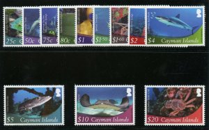 Cayman Islands 2012 QEII Marine Life set complete superb MNH. SG 1284-1295.