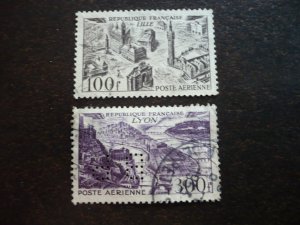Stamps - France - Scott# C23, C25 - Used Partial Set of 2 Stamps