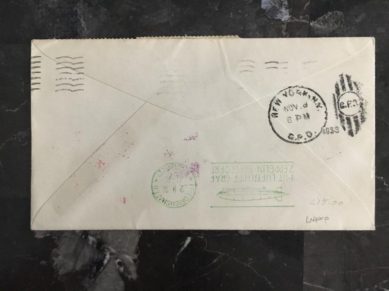 1933 Graf Zeppelin 4 # C18 century Progress First Day Cover New York USA LZ 127