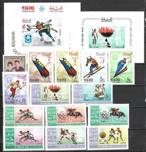 COLLECTION LOT 21728 MANAMA 16 MNH/MH STAMPS 1966+ CV+$21