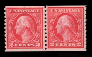 MOMEN: US STAMPS #454 COIL PAIR MINT OG NH VF/XF $425 LOT #86497**