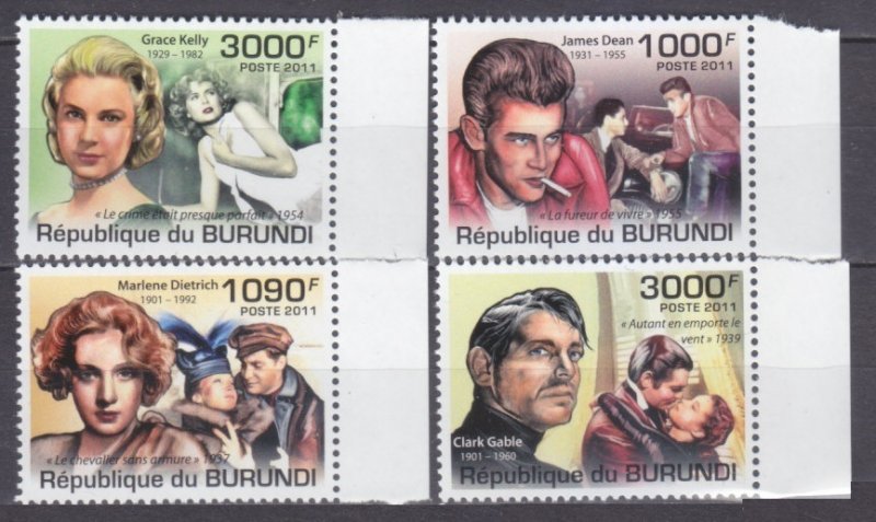 2011 Burundi 2162-2165 Actors and actresses 9,50 €