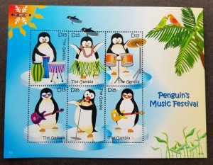 Gambia Polar Year 2008 Penguin Musical Festival Instruments (ms) MNH *see scan