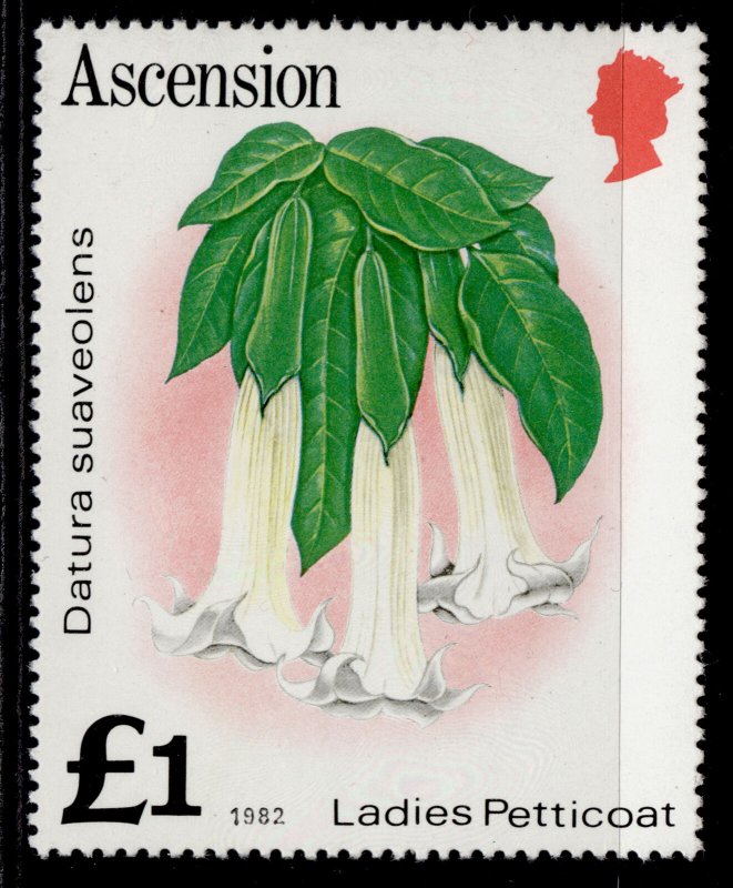 ASCENSION QEII SG295B, 1982 £1 ladies petticoat, NH MINT. 