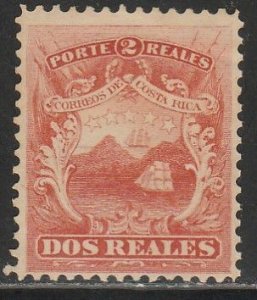 COSTA RICA 2, 2r COAT OF ARMS, UNUSED, H NG. F. (736)