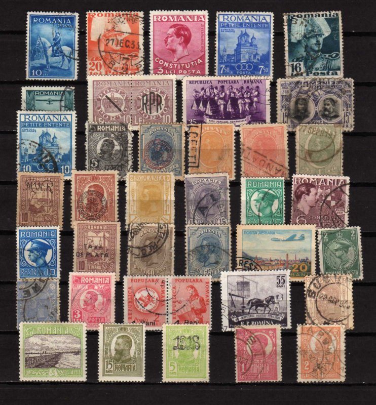 Lot Collection of Early, Older Romania Romanian Postage Stamps