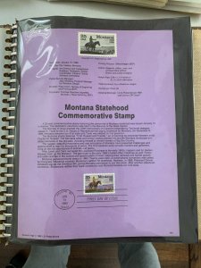 USPS Souvenir Page Scott 2401 1989 Montana statehood stamp