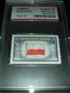 909 to 921 Superb 98 Poland flag set stamps