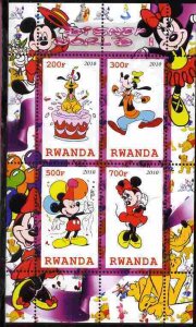 RWANDA - 2010 -  Disney World #1 - Perf 4v Sheet - MNH - Private Issue