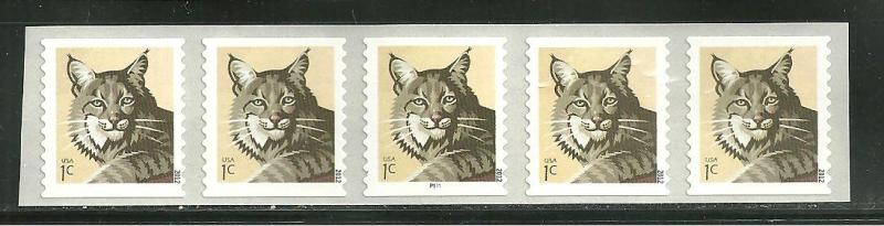 MNH PNC 5 Bobcat 1 cent 2012 issue