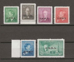 CANADA 1949/50 SG O172/7 MNH CAT £65