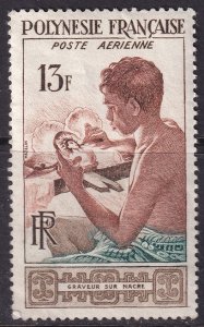 French Polynesia 1958 Sc C24 air post MLH* light creasing