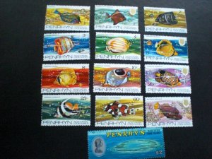 1974-5 Penrhyn Is Tropical Fish  Scott #  50-62 MNH lt 65