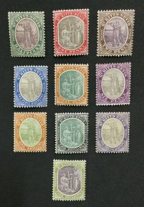 MOMEN: ST KITTS NEVIS SG #1-10 1903 CROWN CA MINT OG H LOT #198914-6243