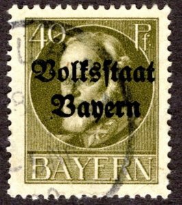 1919, Germany Bavaria 40pf, Used, Sc 145