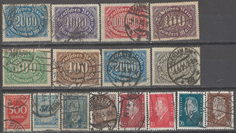 COLLECTION LOT # 2841 GERMANY 16 STAMPS 1922+ CLEARANCE CV+$43