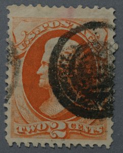 United States #178 Used VF Good Color Unusual Filled Bullseye Cancel