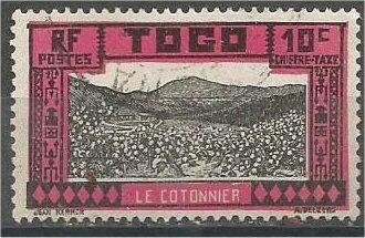 TOGO, 1925, used 10c, Cotton Fields Scott J12