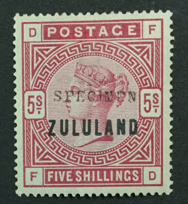 MOMEN: ZULULAND SG #11s SPECIMEN 1888 MINT OG H LOT #191796-699