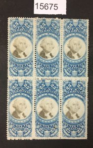 MOMEN: US STAMPS # R112 BLOCK OF 6 MINT OG H LOT #15675