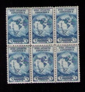 US Sc 733 MNH Zip Block Of (6) Six VF/XF