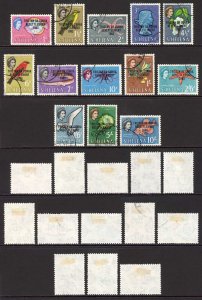 Tristan Da Cunha SG55/67 QEII 1963 Set of 13 with Optd Used