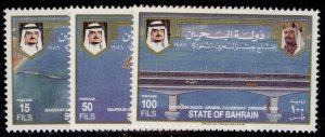 BAHRAIN QEII SG340-342, 1986 causeway set, NH MINT.