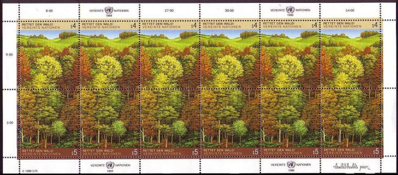 UN Vienna Survival of the Forests sheetlet 1988 MNH SG#306-307