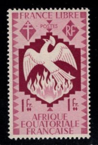 French Equatorial Africa Scott 148 MH* stamp from 1941 Phoenix Rising set