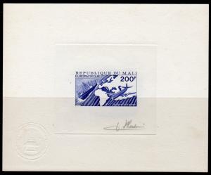 MALI 1976 Sc#C289 EUROPAFRICA/FREIGHTER/PLANE DIE PROOF AUTOGRAPHED BY DESIGNER