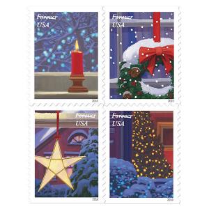 2016 47c Holiday Windows, Winter Nights, Block of 4 Scott 5145-48 Mint F/VF NH