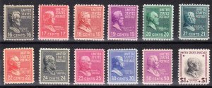 MOstamps - US Scott #821-832 Mint OG NH (12 stamps) - Lot # HS-D937