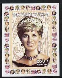 Chad 1997 Princess Diana 250f series #1 imperf deluxe she...