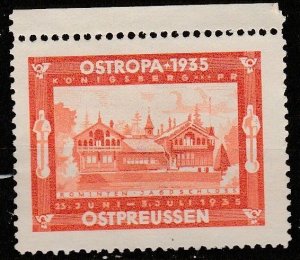 1935 GERMANY OSTROPA PRUSSIA EXPO STAMP MLH  VINEGRETTE DONATION STAMP