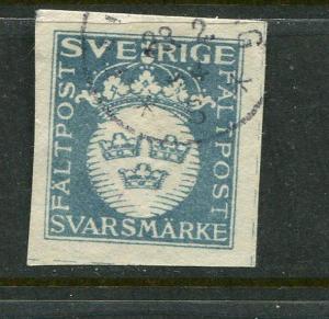 Sweden Faltpost Military Stamp Blue