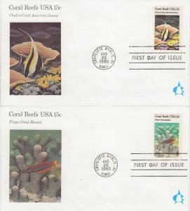 1980 Coral Reefs (Scott 1827-30) 4 Andrews FDCs