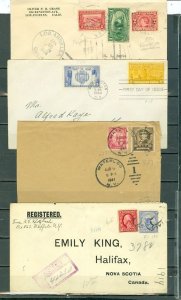 US 1914/38/41/44  LOT of (4) COVERS...(1)REGISTERED..(1) FDC