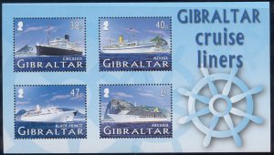 Gibraltar - 2005 Cruise ships sheetlet of 4 #1024a cv $9.75 Lot #601