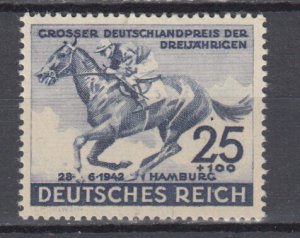 1942 WWII Third Reich  Horse's Race Blaue Band Michel 814 MNH